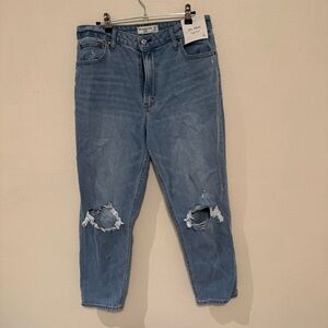Abercrombie & Fitch Light Blue Distressed High-Rise Jeans